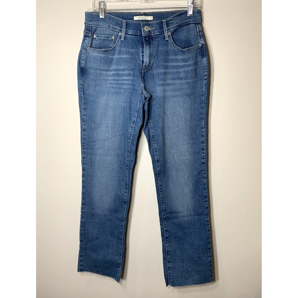 Levis 505 Jeans Womens 8 Blue 29x30 Straight Leg Denim Mid Rise Cotton Blend‎
